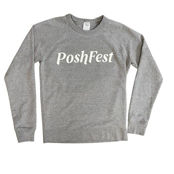 Poshmark Swag Exclusive Sweatshirt Posh Fest PoshFest Graphic Crewneck Gray - Picture 1 of 9